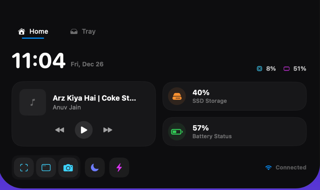 Clean macOS desktop background for NotchBar context
